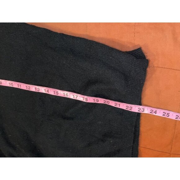 Lord & Taylor Black Two-Ply Cashmere Crewneck Soft Warm Knit Top Women's Sweater - Picture 7 of 8